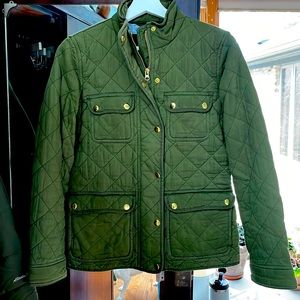 Quilted green J Crew jacket size XS